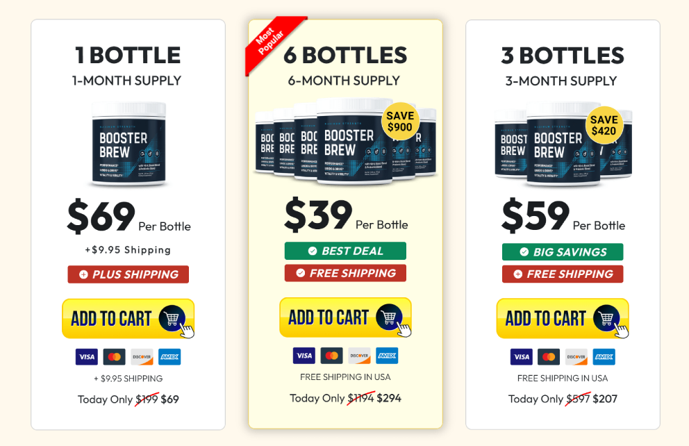 Boost Brew special offer banner showing current promotional pricing details